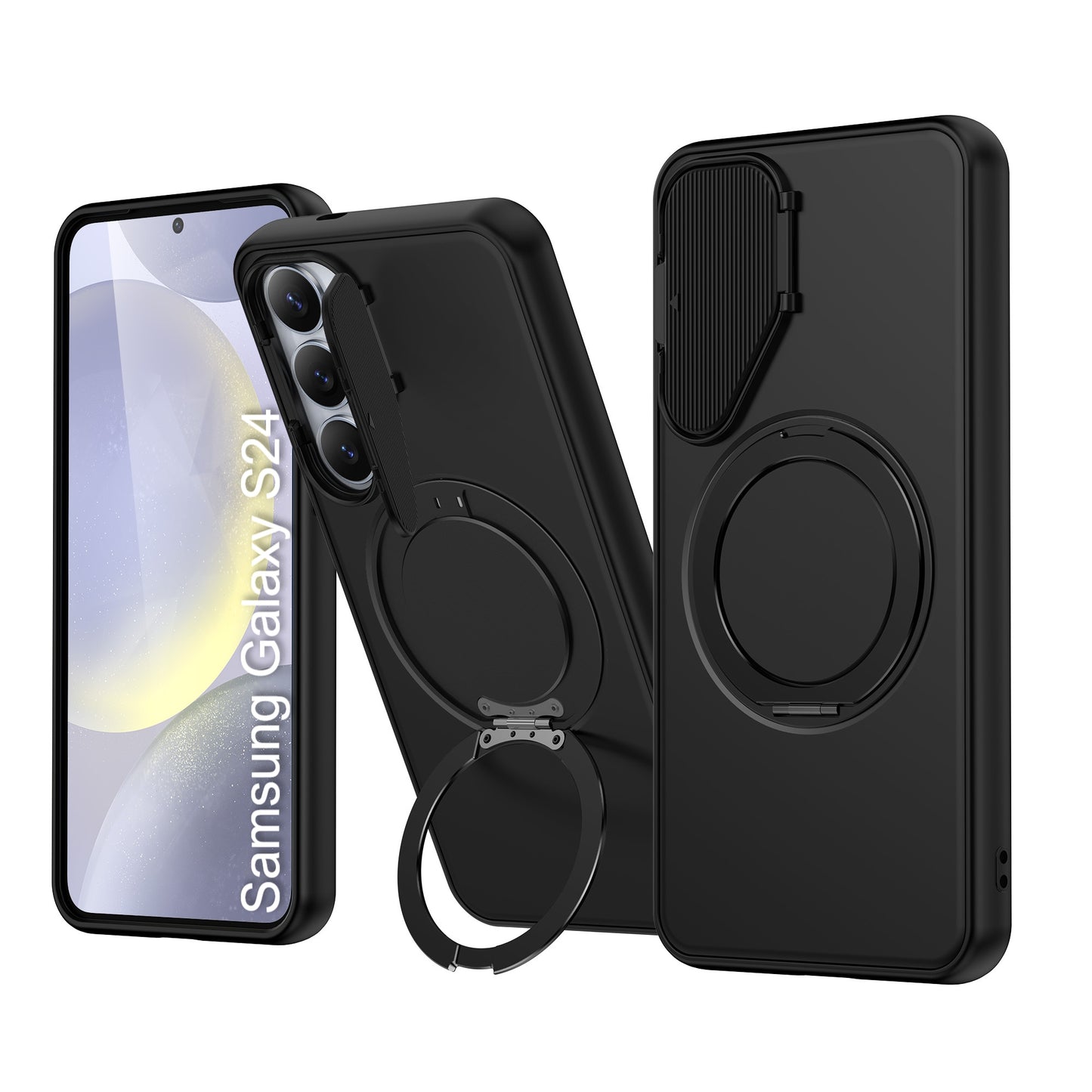 LuxuryKase Tough Armour Magnetic Case | 360° Rotating Ring Stand | Flip Camera Protection Cover | Raised Edges | Drop Protection | MagSafe Compatible For iPhone & Samsung Series