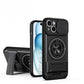 LuxuryKase Magnetic Armour Case | MagSafe Compatible | Sliding Camera Cover | 360° Finger Ring Holder | Built-In Bracket Stand | Hard PC Back & Soft TPU Bumper For iPhone & Samsung Series