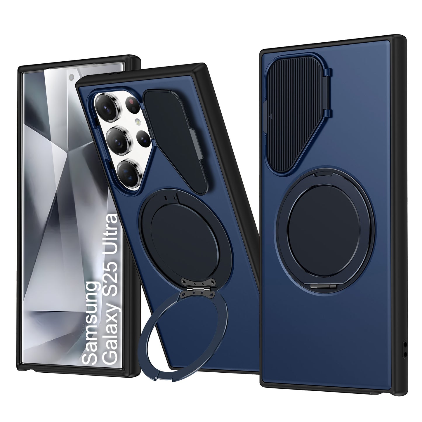 LuxuryKase Tough Armour Magnetic Case | 360° Rotating Ring Stand | Flip Camera Protection Cover | Raised Edges | Drop Protection | MagSafe Compatible For iPhone & Samsung Series