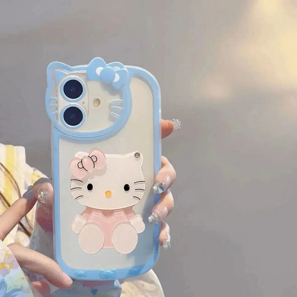 LuxuryKase LK163 Cute Kitty 3D Mirror Case Cover For iPhone