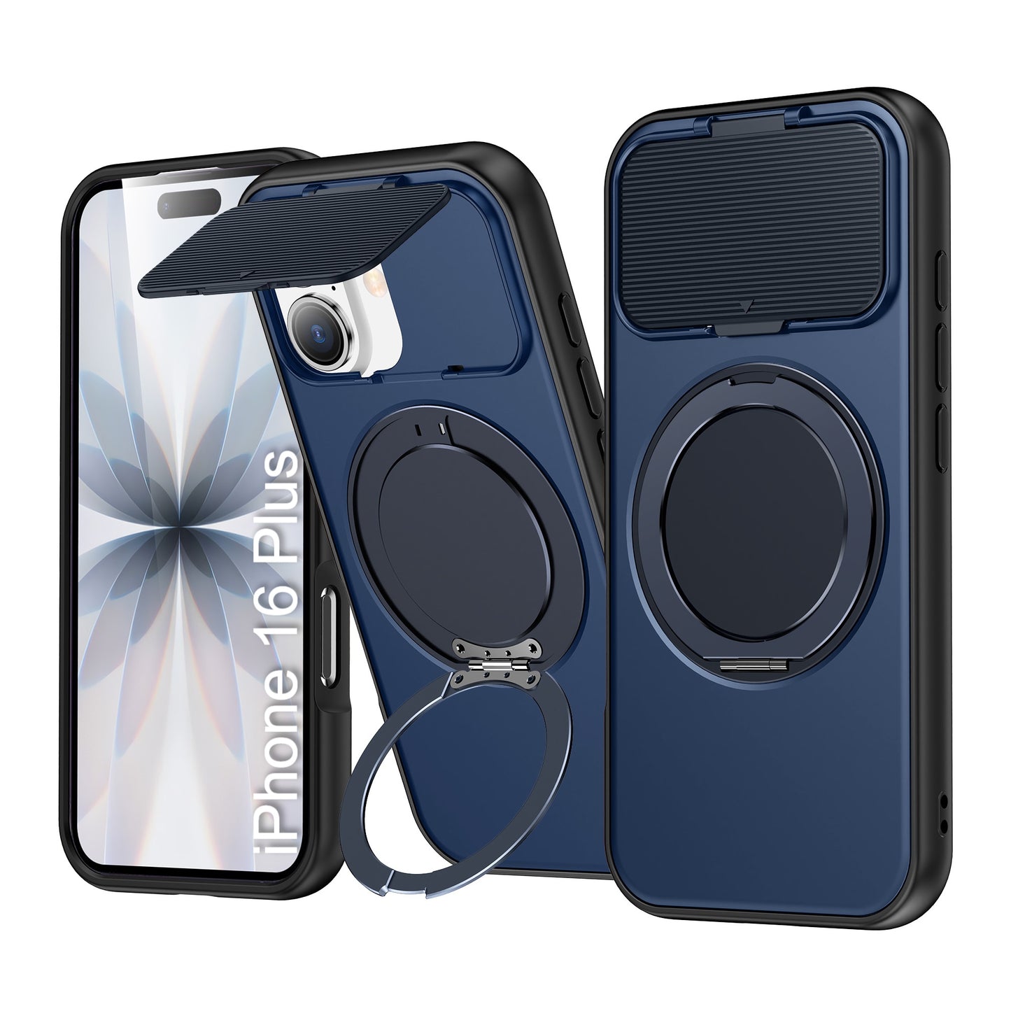 LuxuryKase Tough Armour Magnetic Case | 360° Rotating Ring Stand | Flip Camera Protection Cover | Raised Edges | Drop Protection | MagSafe Compatible For iPhone & Samsung Series