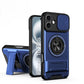 LuxuryKase Magnetic Armour Case | MagSafe Compatible | Sliding Camera Cover | 360° Finger Ring Holder | Built-In Bracket Stand | Hard PC Back & Soft TPU Bumper For iPhone & Samsung Series