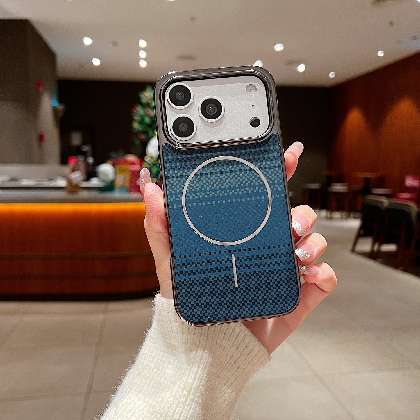 LuxuryKase Carbon Fiber Magnetic Case | Compatible with Mag-Safe | Slim Shockproof Protective Cover | Precise Cutouts & Anti-Scratch | Wireless Charging Support For iPhone & Samsung