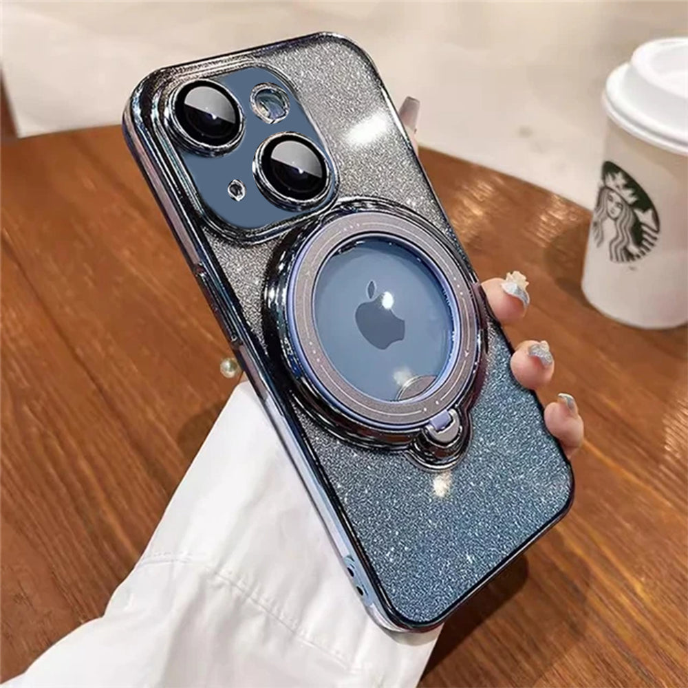 LuxuryKase LK150 Glitter Magnetic Bracket Stand Mag-Safe Wireless Chargeing Case - For iPhone