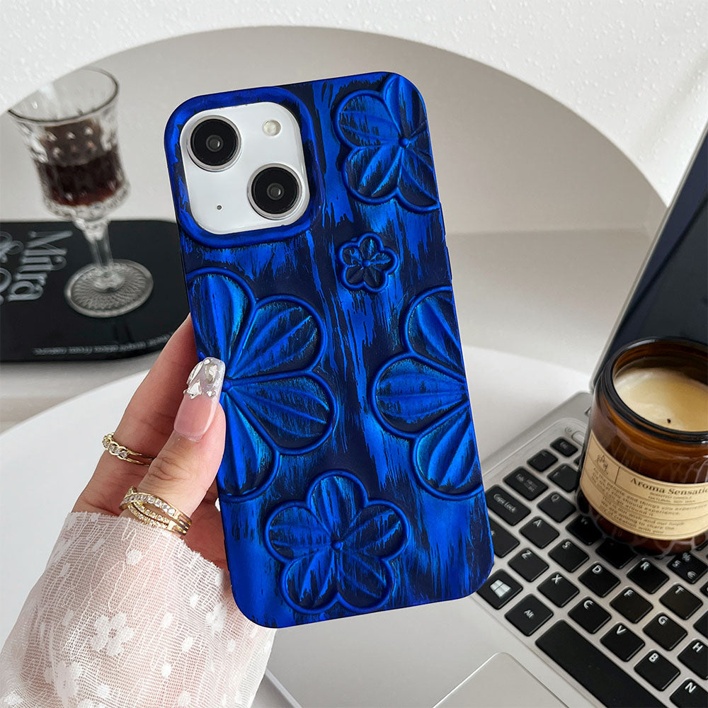LuxuryKase LK138 Double Shaded 3D Flower Print Case For iPhone