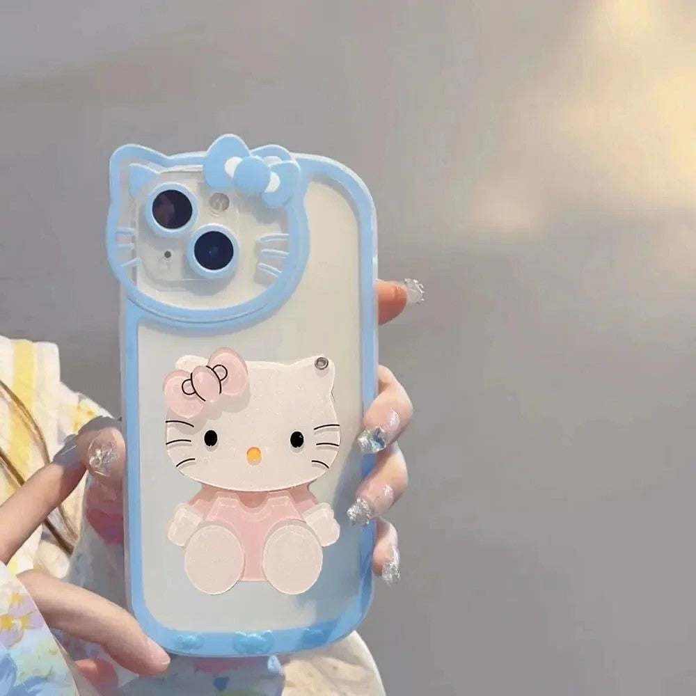LuxuryKase LK163 Cute Kitty 3D Mirror Case Cover For iPhone