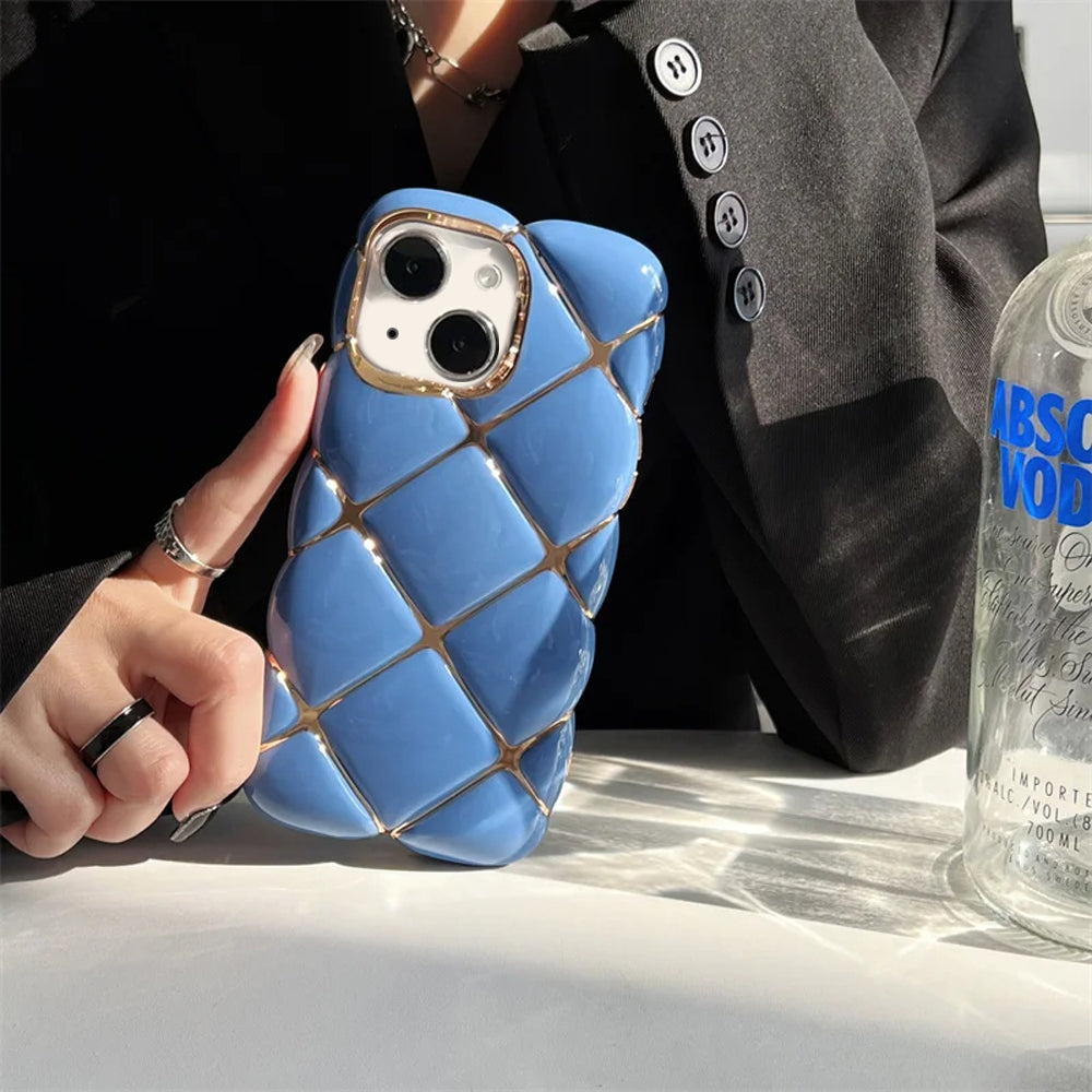 LuxuryKase LK153 Plated Rombus Soft Fundas Case For iPhone