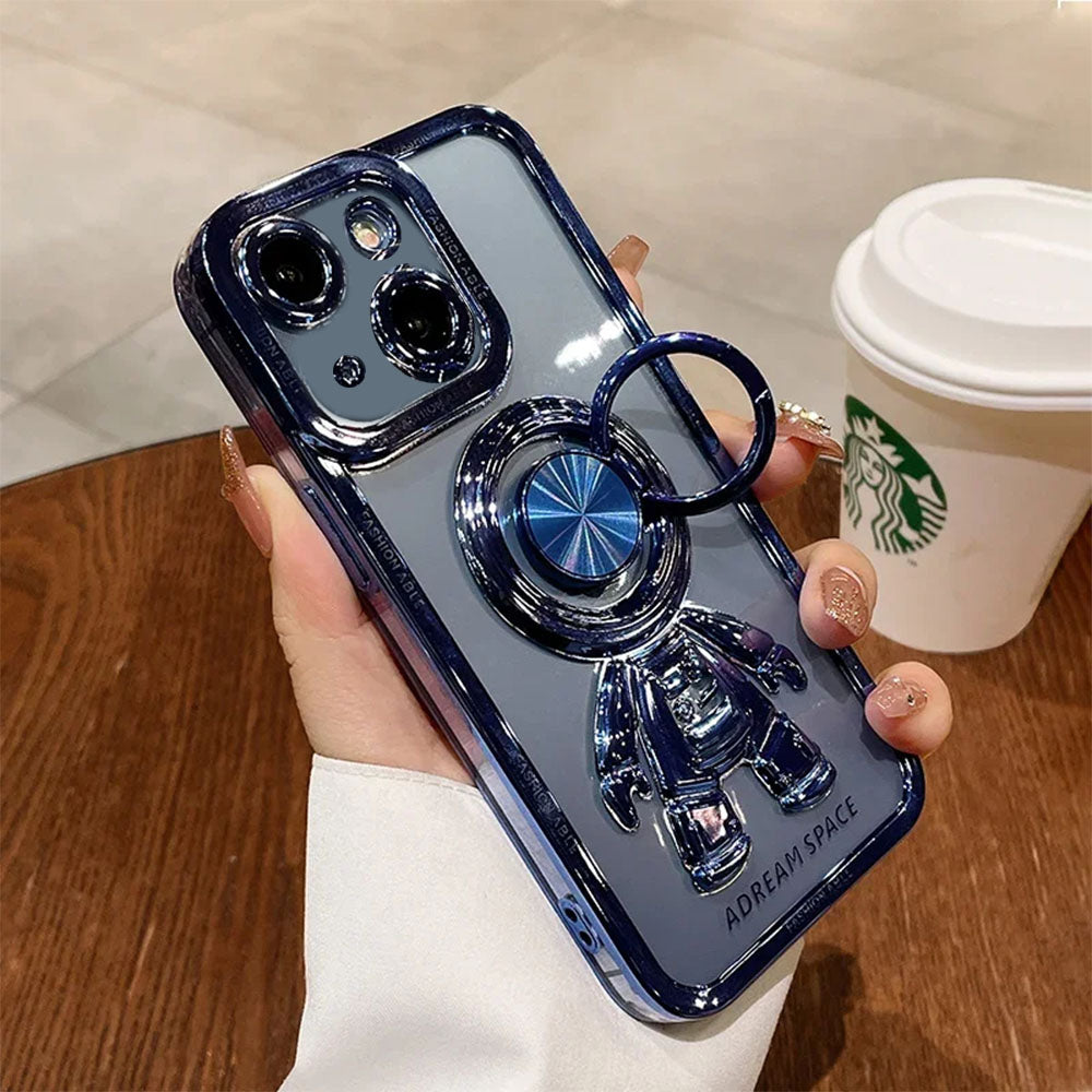 LuxuryKase LK147 Transparent Astronaut Folding Stand Case For iPhone