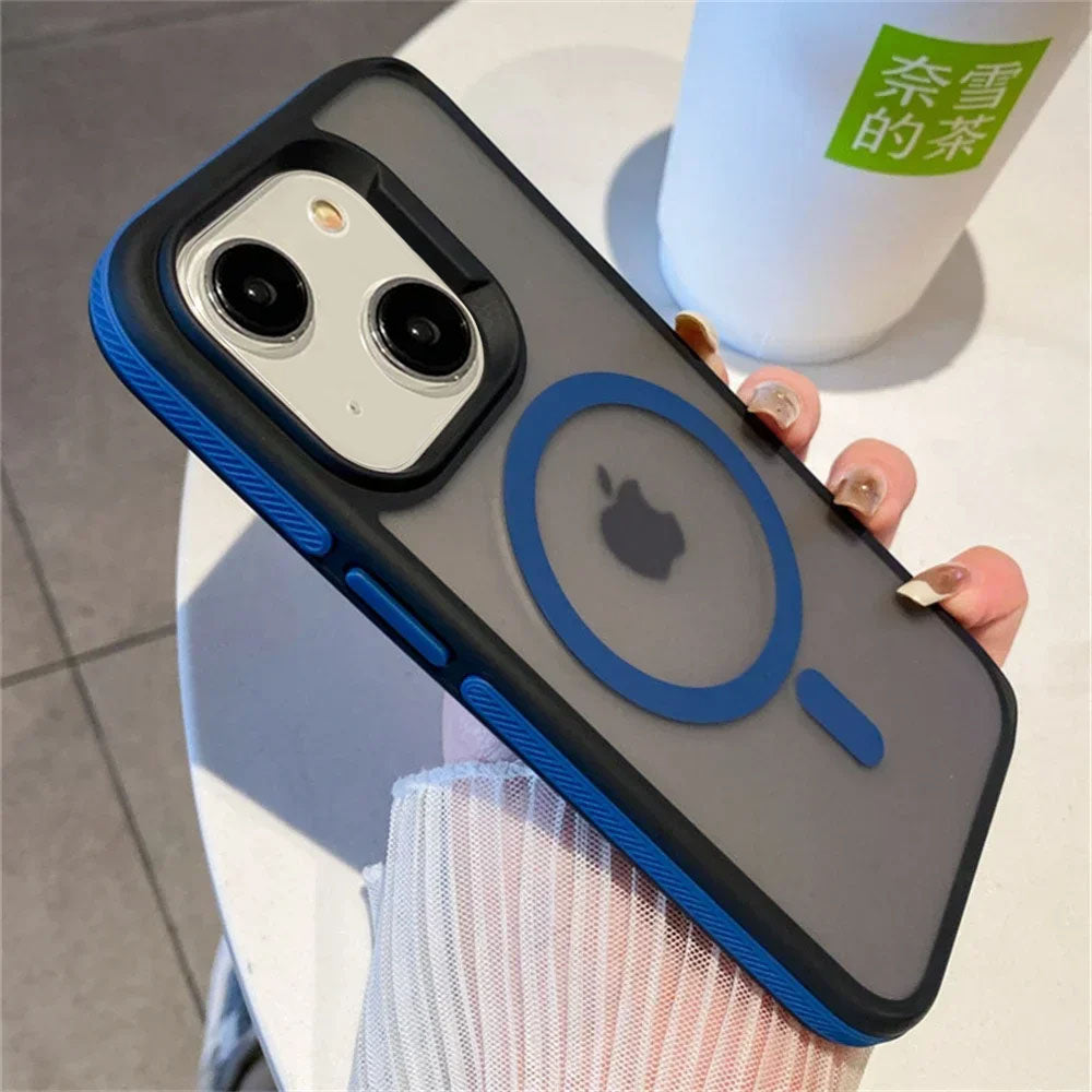 LuxuryKase LK168 Matte Translucent Armor Shockproof Mag-Safe Wireless Charge Case Cover For iPhone