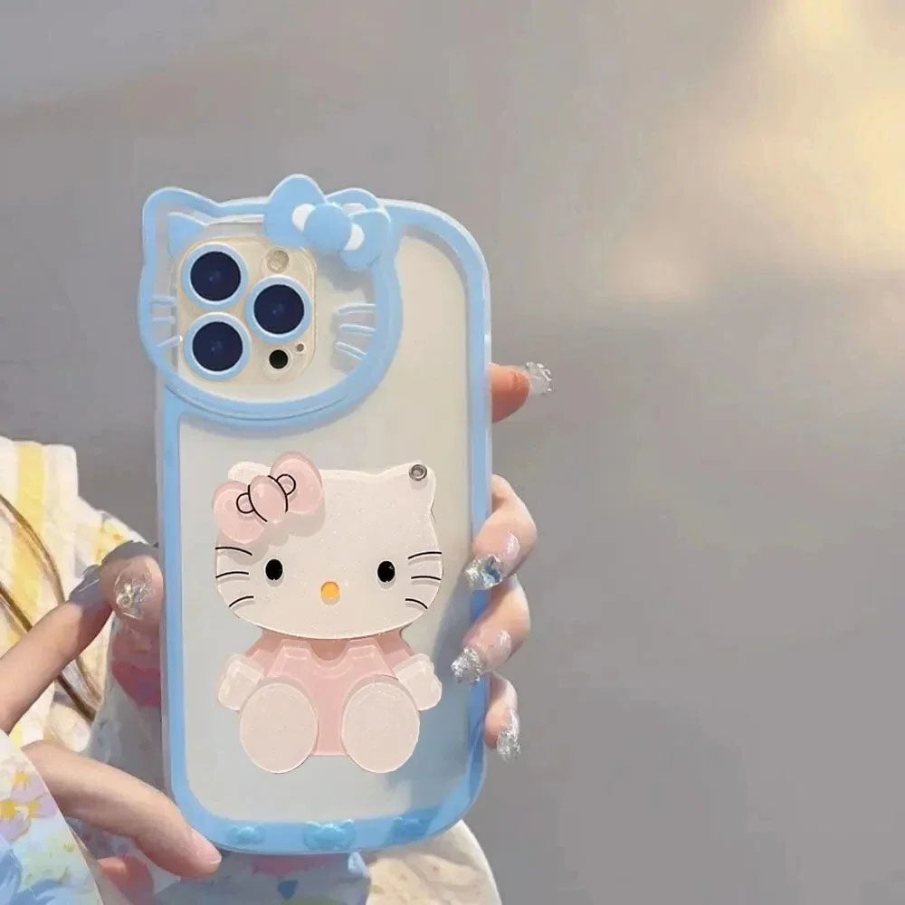 LuxuryKase LK163 Cute Kitty 3D Mirror Case Cover For iPhone