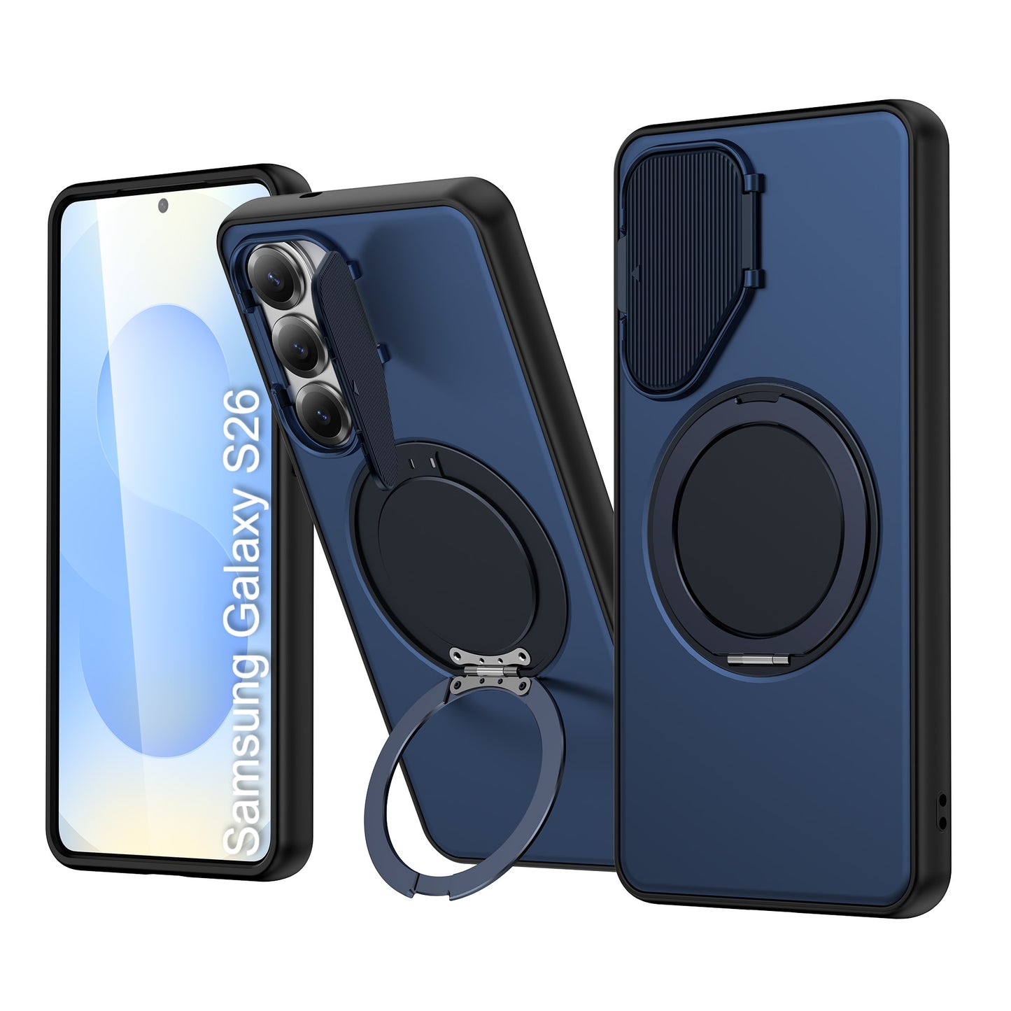 LuxuryKase Tough Armour Magnetic Case | 360° Rotating Ring Stand | Flip Camera Protection Cover | Raised Edges | Drop Protection | MagSafe Compatible For iPhone & Samsung Series