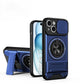 LuxuryKase Magnetic Armour Case | MagSafe Compatible | Sliding Camera Cover | 360° Finger Ring Holder | Built-In Bracket Stand | Hard PC Back & Soft TPU Bumper For iPhone & Samsung Series