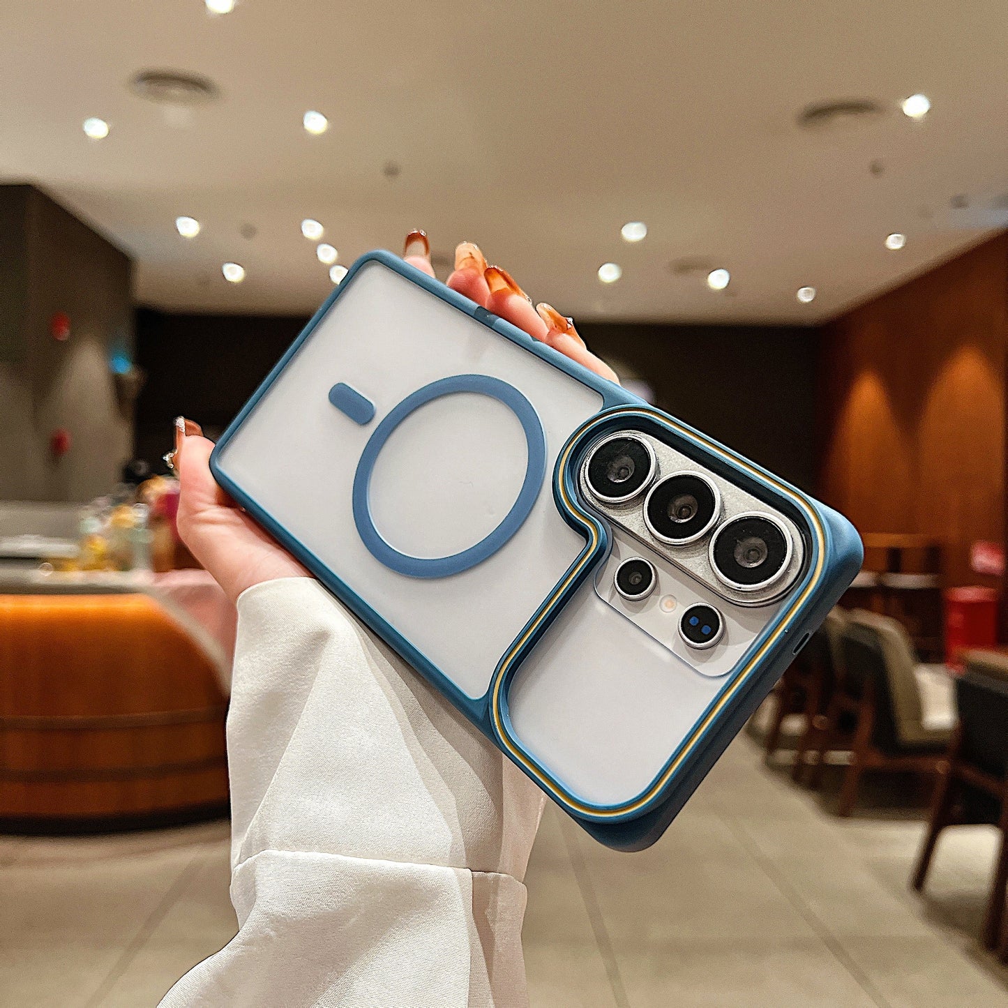 LuxuryKase Frosted Clear Mag-Safe Case | Translucent Matte Back | Soft TPU Bumper + Hard PC Back | Raised Camera Protection | Wireless Charging Compatible For iPhone & Samsung Series