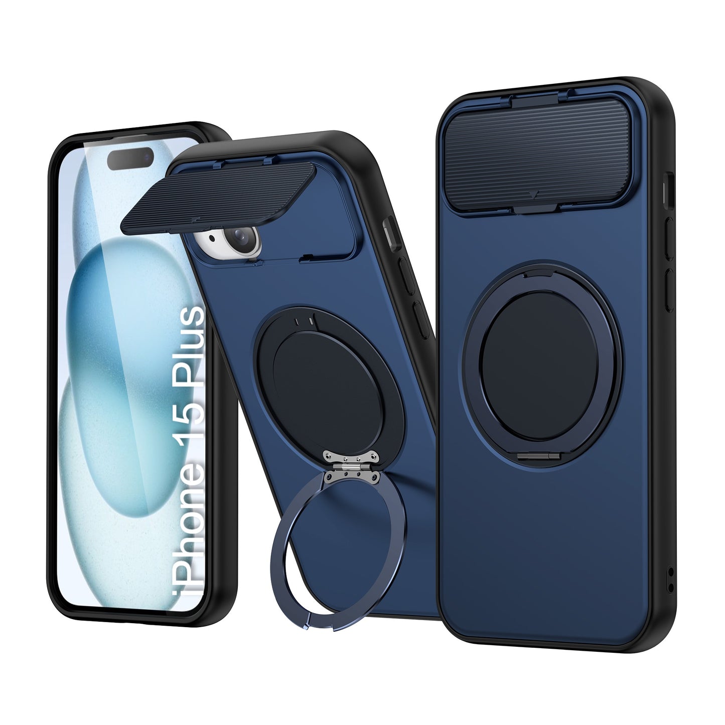 LuxuryKase Tough Armour Magnetic Case | 360° Rotating Ring Stand | Flip Camera Protection Cover | Raised Edges | Drop Protection | MagSafe Compatible For iPhone & Samsung Series