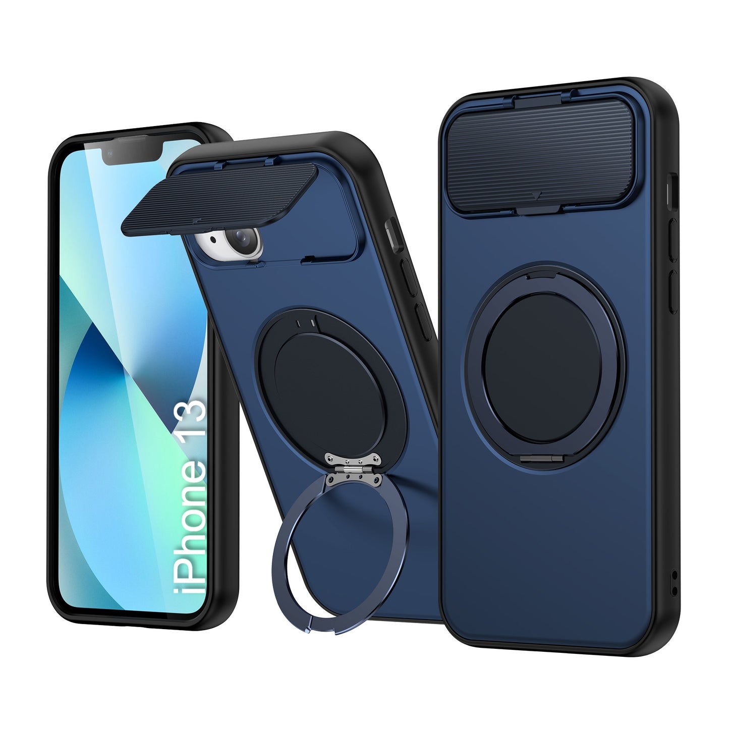 LuxuryKase Tough Armour Magnetic Case | 360° Rotating Ring Stand | Flip Camera Protection Cover | Raised Edges | Drop Protection | MagSafe Compatible For iPhone & Samsung Series