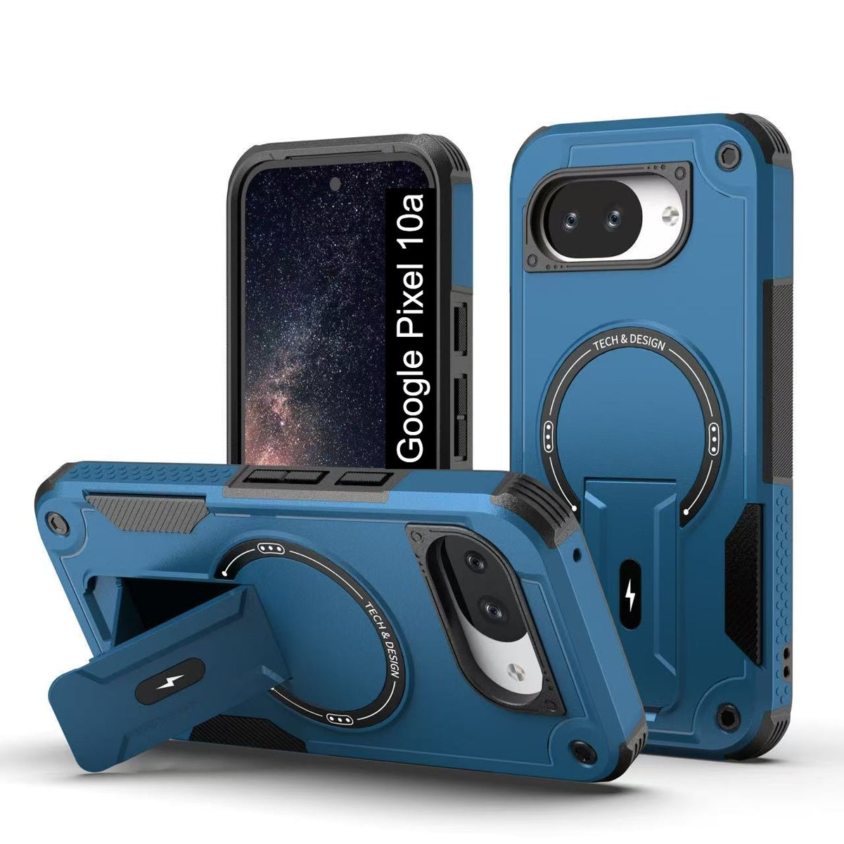 US LITE Back Cover with Portable Kickstand | Mag-Safe Compatible Magnetic Case | Shockproof Military Grade Protection | Rugged Armor Design Phone Cover For iPhone & Samsung