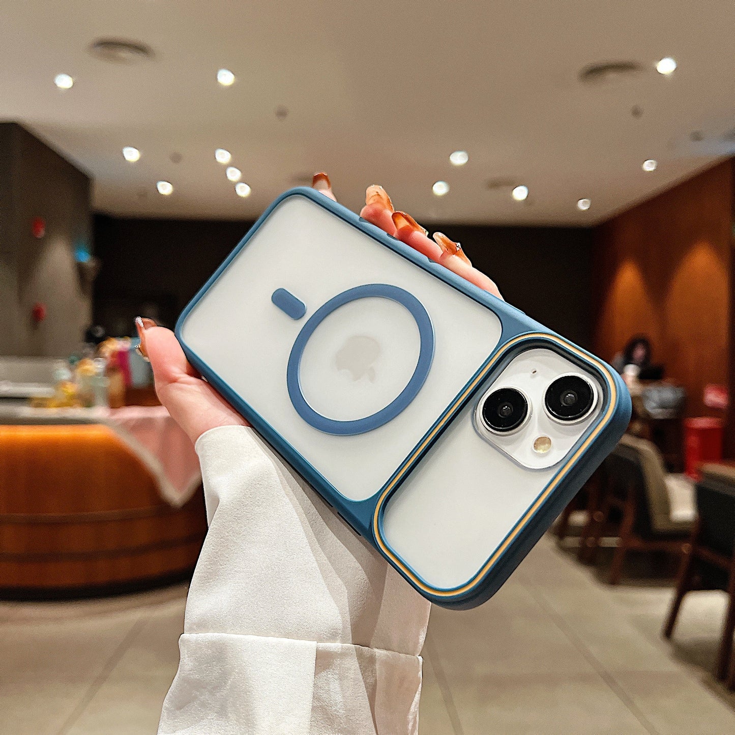 LuxuryKase Frosted Clear Mag-Safe Case | Translucent Matte Back | Soft TPU Bumper + Hard PC Back | Raised Camera Protection | Wireless Charging Compatible For iPhone & Samsung Series