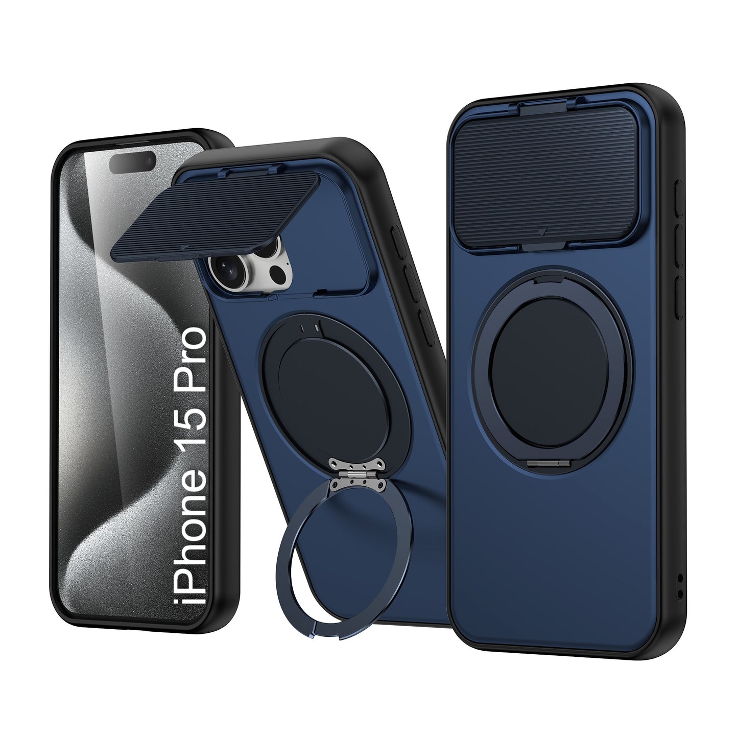 LuxuryKase Tough Armour Magnetic Case | 360° Rotating Ring Stand | Flip Camera Protection Cover | Raised Edges | Drop Protection | MagSafe Compatible For iPhone & Samsung Series