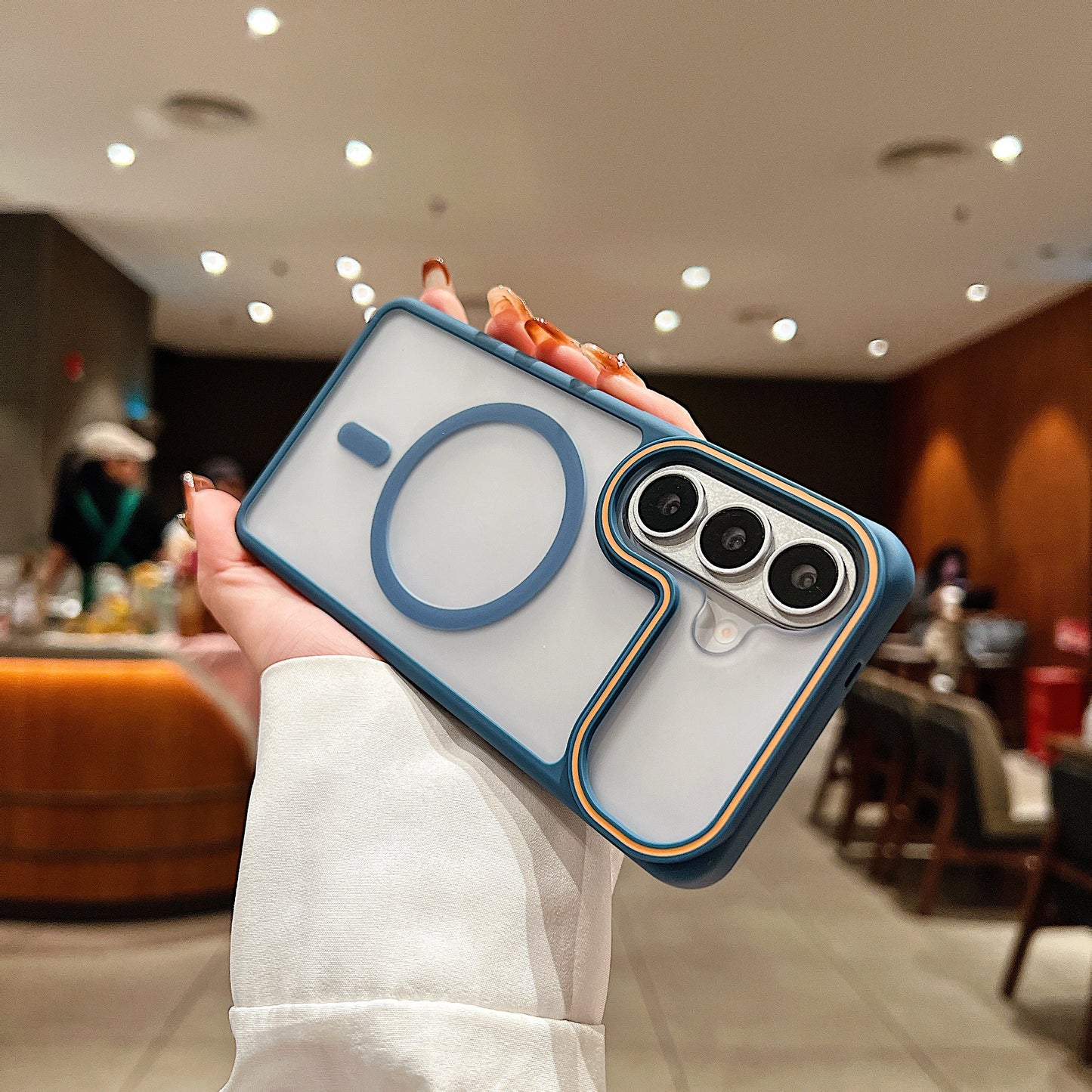 LuxuryKase Frosted Clear Mag-Safe Case | Translucent Matte Back | Soft TPU Bumper + Hard PC Back | Raised Camera Protection | Wireless Charging Compatible For iPhone & Samsung Series