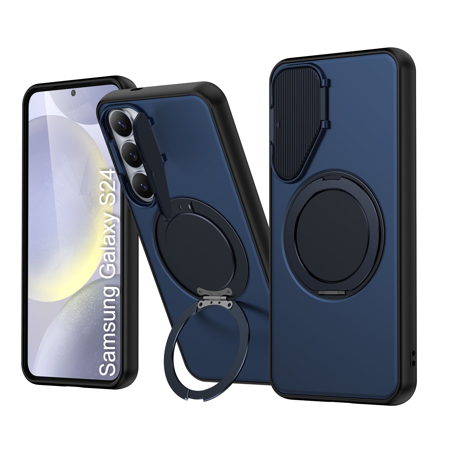 LuxuryKase Tough Armour Magnetic Case | 360° Rotating Ring Stand | Flip Camera Protection Cover | Raised Edges | Drop Protection | MagSafe Compatible For iPhone & Samsung Series