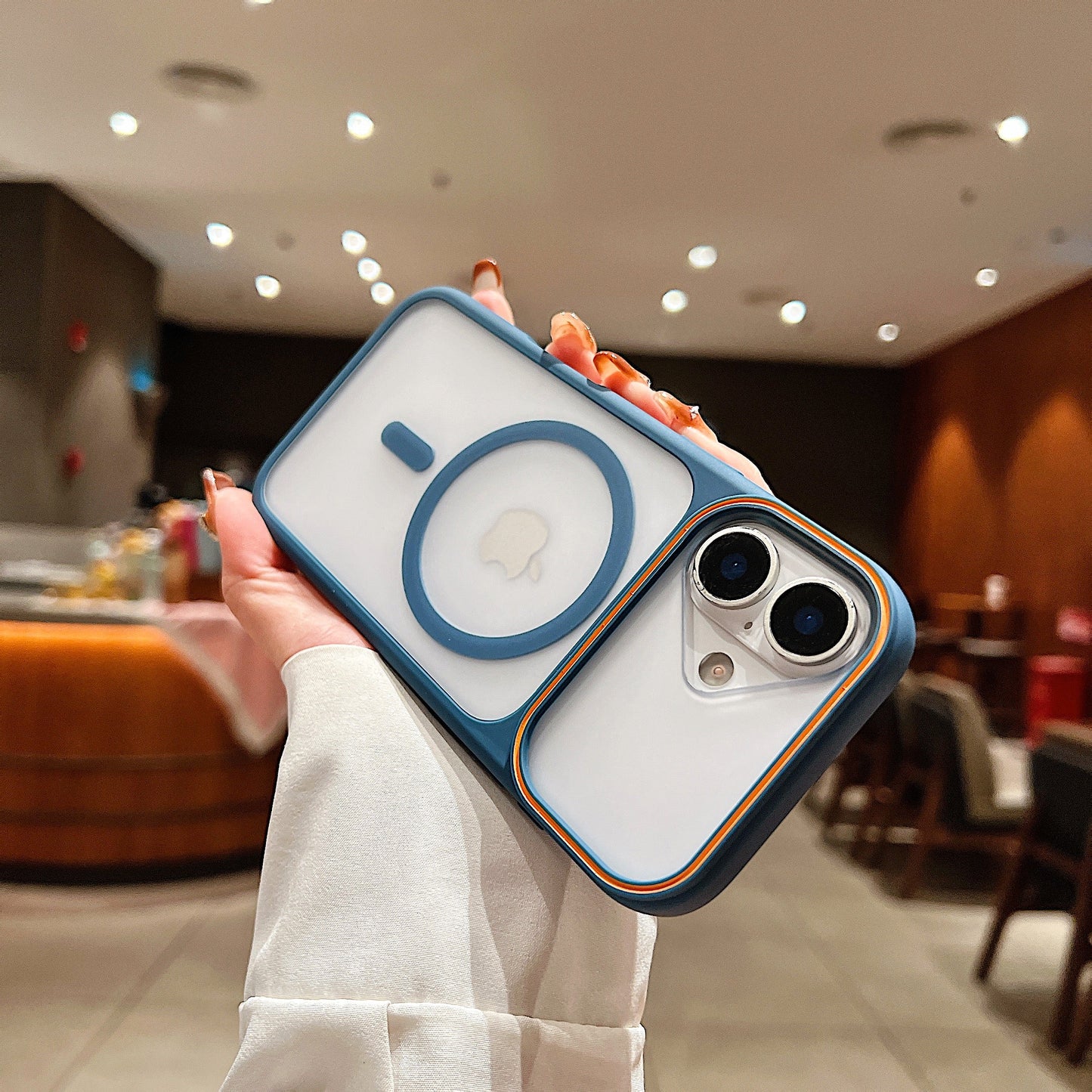 LuxuryKase Frosted Clear Mag-Safe Case | Translucent Matte Back | Soft TPU Bumper + Hard PC Back | Raised Camera Protection | Wireless Charging Compatible For iPhone & Samsung Series