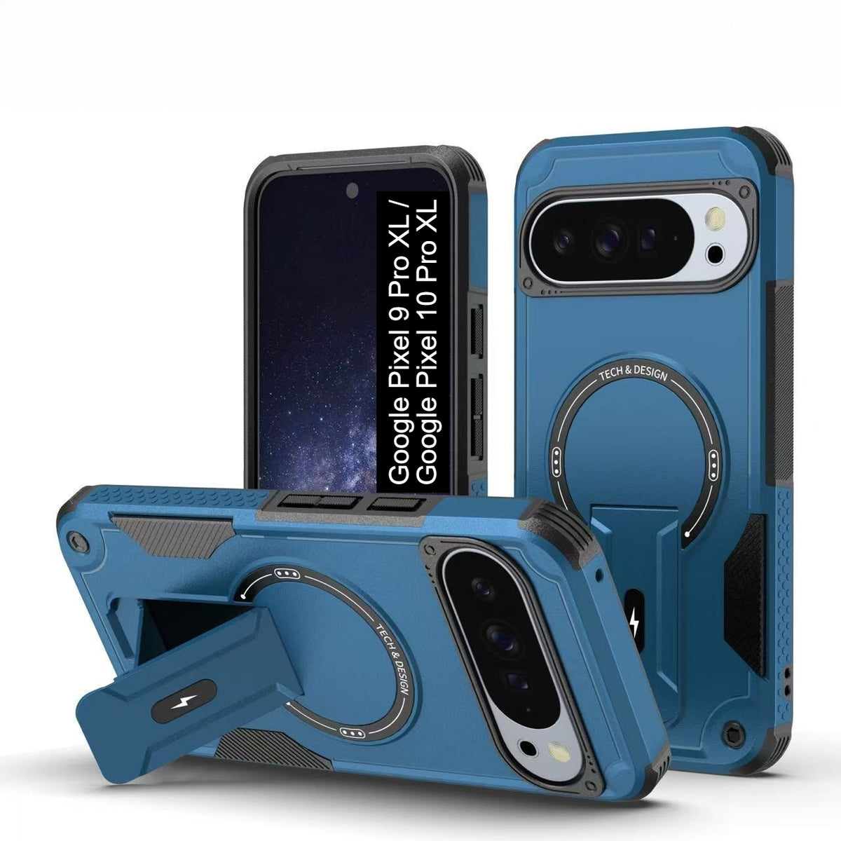 US LITE Back Cover with Portable Kickstand | Mag-Safe Compatible Magnetic Case | Shockproof Military Grade Protection | Rugged Armor Design Phone Cover For iPhone & Samsung
