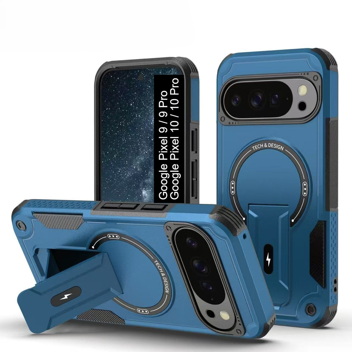 US LITE Back Cover with Portable Kickstand | Mag-Safe Compatible Magnetic Case | Shockproof Military Grade Protection | Rugged Armor Design Phone Cover For iPhone & Samsung