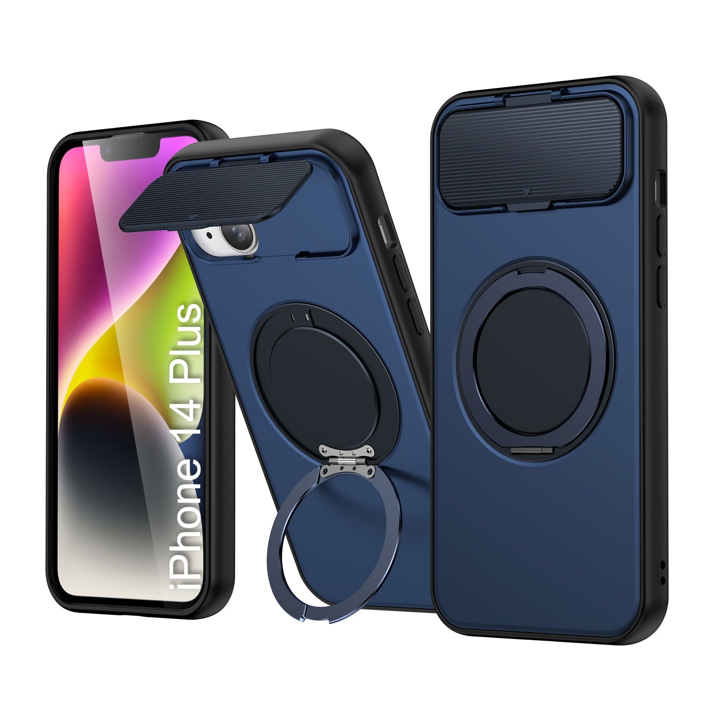 LuxuryKase Tough Armour Magnetic Case | 360° Rotating Ring Stand | Flip Camera Protection Cover | Raised Edges | Drop Protection | MagSafe Compatible For iPhone & Samsung Series