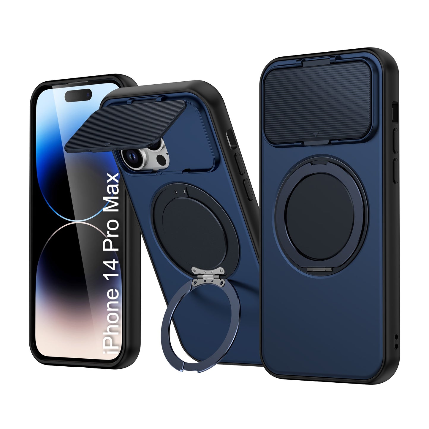 LuxuryKase Tough Armour Magnetic Case | 360° Rotating Ring Stand | Flip Camera Protection Cover | Raised Edges | Drop Protection | MagSafe Compatible For iPhone & Samsung Series