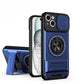 LuxuryKase Magnetic Armour Case | MagSafe Compatible | Sliding Camera Cover | 360° Finger Ring Holder | Built-In Bracket Stand | Hard PC Back & Soft TPU Bumper For iPhone & Samsung Series