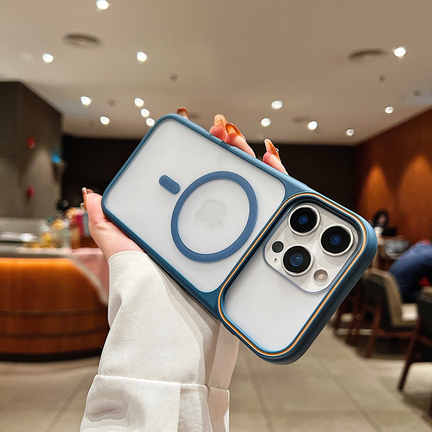 LuxuryKase Frosted Clear Mag-Safe Case | Translucent Matte Back | Soft TPU Bumper + Hard PC Back | Raised Camera Protection | Wireless Charging Compatible For iPhone & Samsung Series