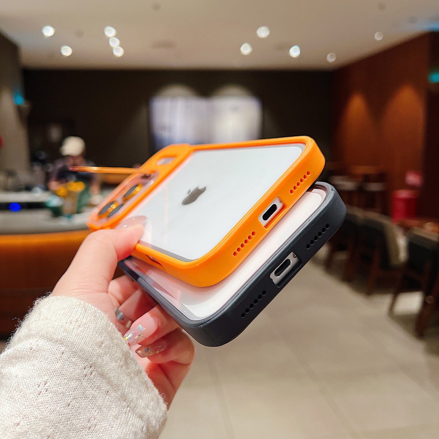 LuxuryKase Clear Case | Metal Lens Protector & 180° Rotating Bracket | Shockproof Transparent Hard Back Cover with Soft TPU Frame For iPhone & Samsung