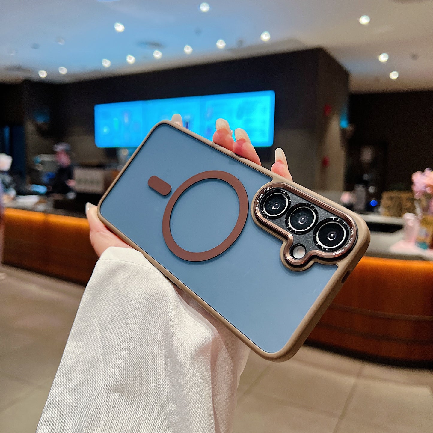 LuxuryKase Magnetic Clear Case | Mag-Safe Compatible | Slim Protective Cover | Shockproof Bumper | Anti Yellow Transparent Back | Camera Guard Design For iPhone