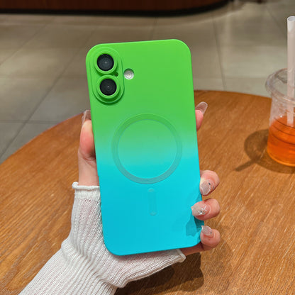 LuxuryKase Gradient Compatible Case for iPhone 16 Plus | Soft Silicone Shockproof Cover with Camera Protection | Slim Lightweight Design | Smooth Touch & Durable