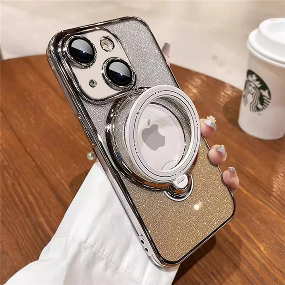 LuxuryKase LK150 Glitter Magnetic Bracket Stand Mag-Safe Wireless Chargeing Case - For iPhone