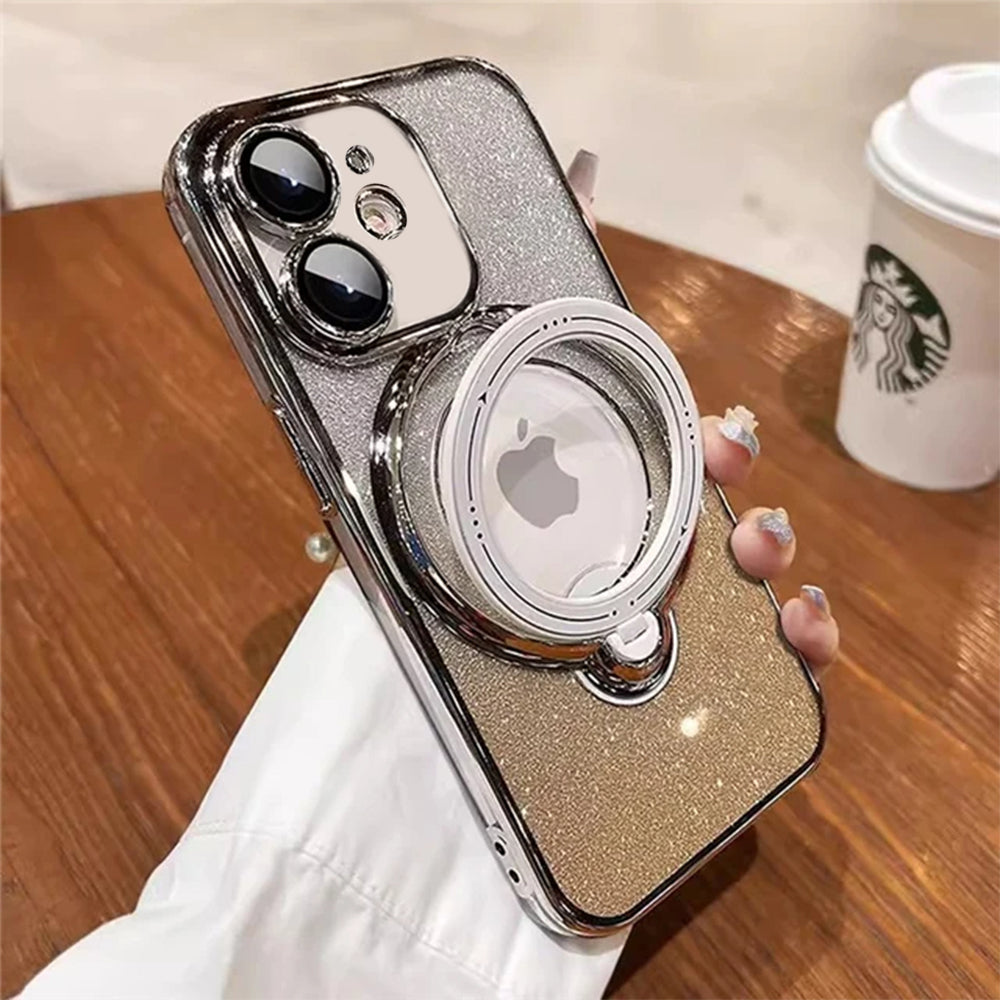 LuxuryKase LK150 Glitter Magnetic Bracket Stand Mag-Safe Wireless Chargeing Case - For iPhone