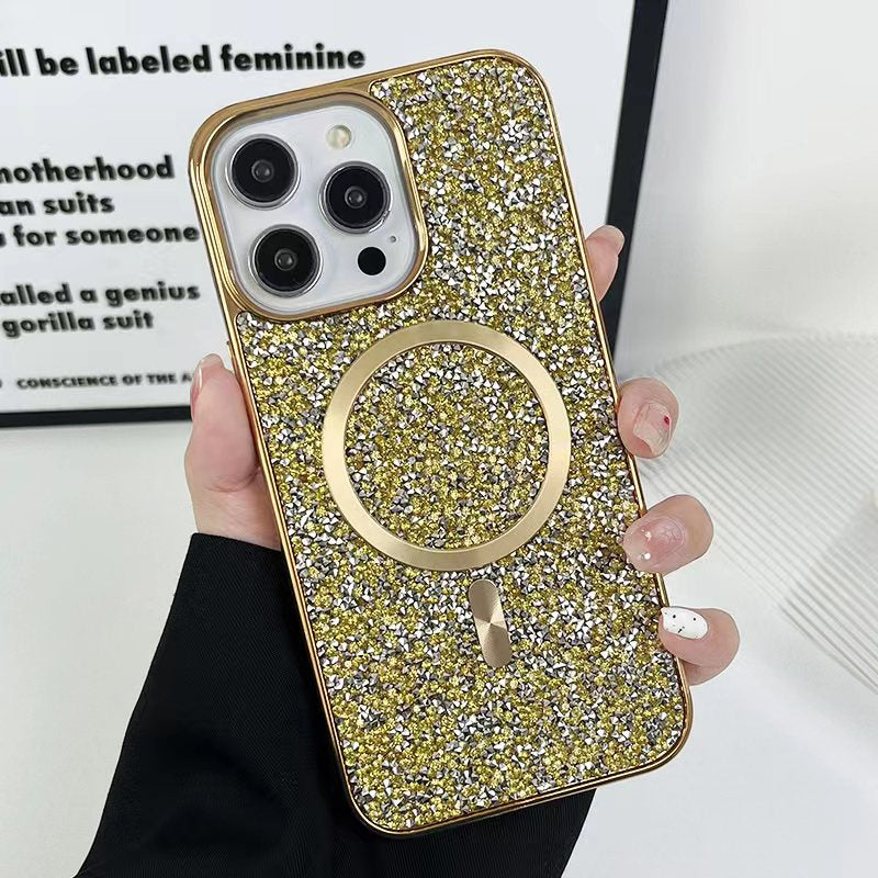 LuxuryKase LK133 Shining Star Flash Diamond Magnetic Mag-Safe Case for iPhone