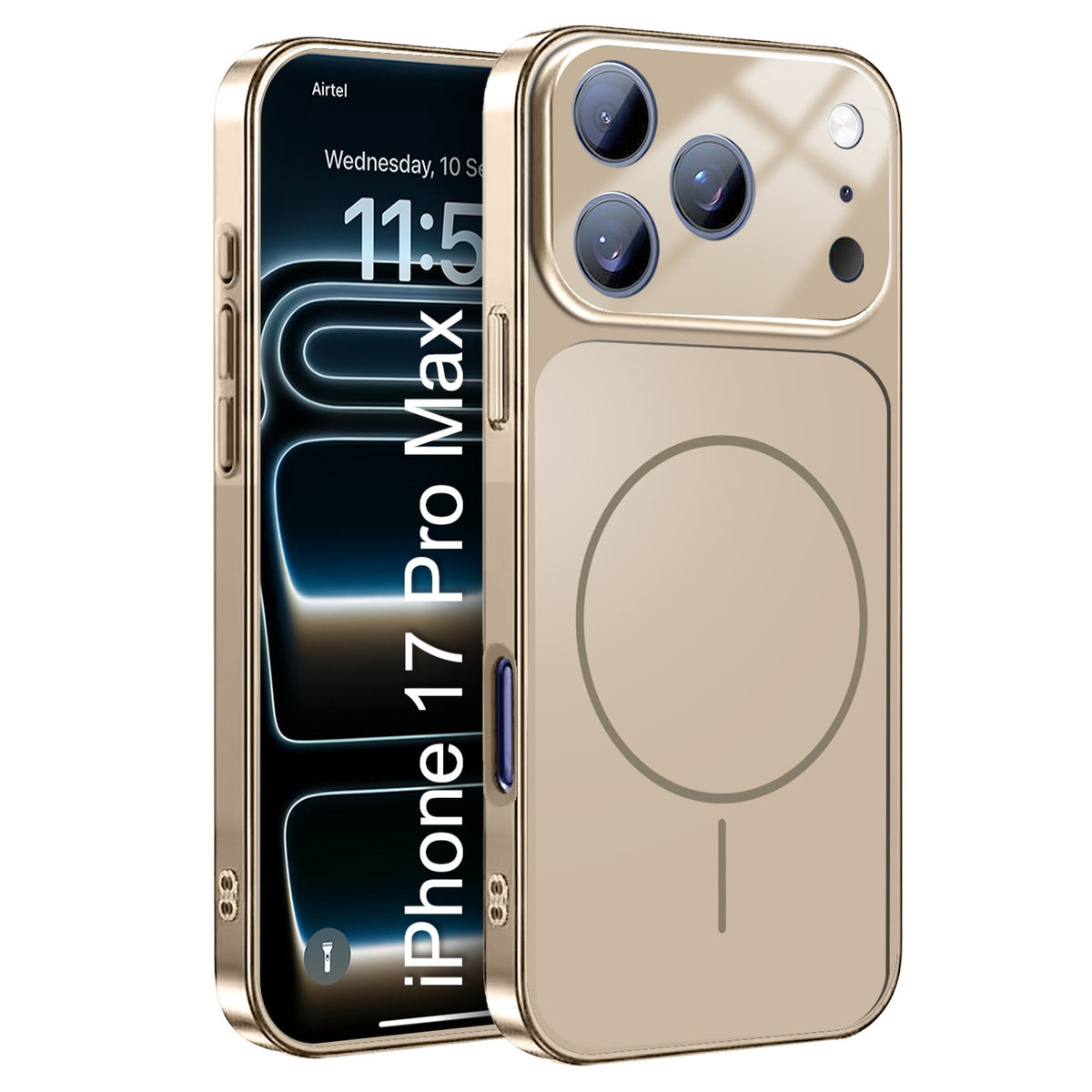 LuxuryKase Converter Case | Premium Protective MagSafe Cover | iPhone 17 Pro & 18 Pro Series Style Design | in Built Camera Guard | Wireless Charging Compatible For iPhone Series