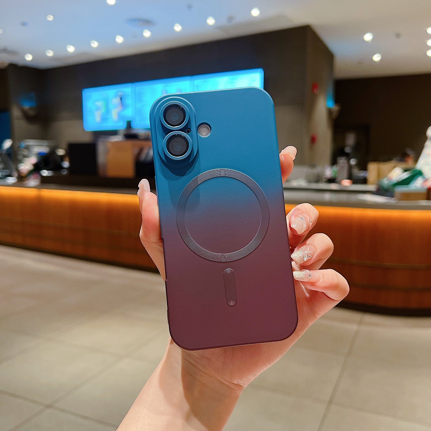LuxuryKase Gradient Compatible Case for iPhone 16 | Soft Silicone Shockproof Cover with Camera Protection | Slim Lightweight Design | Smooth Touch & Durable