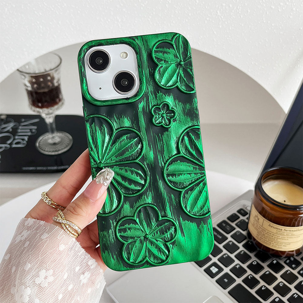 LuxuryKase LK138 Double Shaded 3D Flower Print Case For iPhone