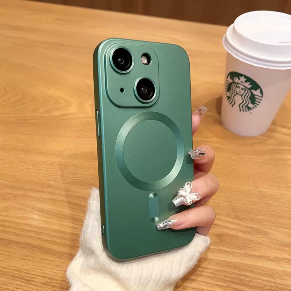 LuxuryKase Premium Mag-Safe Case | Shockproof & Anti-Scratch Cover | Soft Silicone with Wireless Charging | Camera Lens Guard For iPhone & Samsung Series