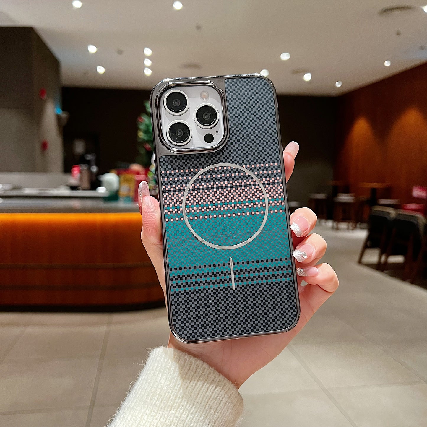 LuxuryKase Carbon Fiber Magnetic Case | Compatible with Mag-Safe | Slim Shockproof Protective Cover | Precise Cutouts & Anti-Scratch | Wireless Charging Support For iPhone & Samsung