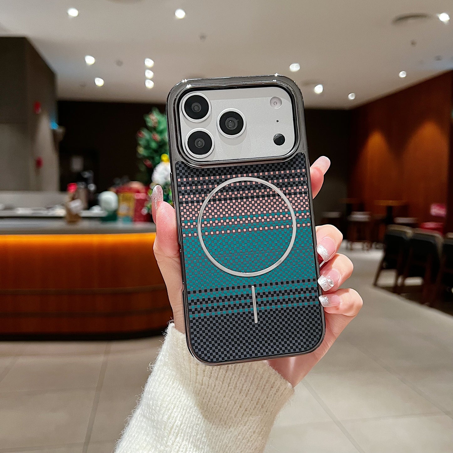 LuxuryKase Carbon Fiber Magnetic Case | Compatible with Mag-Safe | Slim Shockproof Protective Cover | Precise Cutouts & Anti-Scratch | Wireless Charging Support For iPhone & Samsung