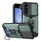 LuxuryKase Shockproof Armor Case | Slide Camera Cover | Hidden Card Slot | Rotating Ring Kickstand | Magnetic Car Mount Support | Military Grade Protection For iPhone & Samsung