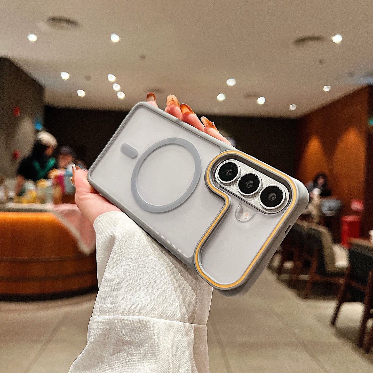 LuxuryKase Frosted Clear Mag-Safe Case | Translucent Matte Back | Soft TPU Bumper + Hard PC Back | Raised Camera Protection | Wireless Charging Compatible For iPhone & Samsung Series