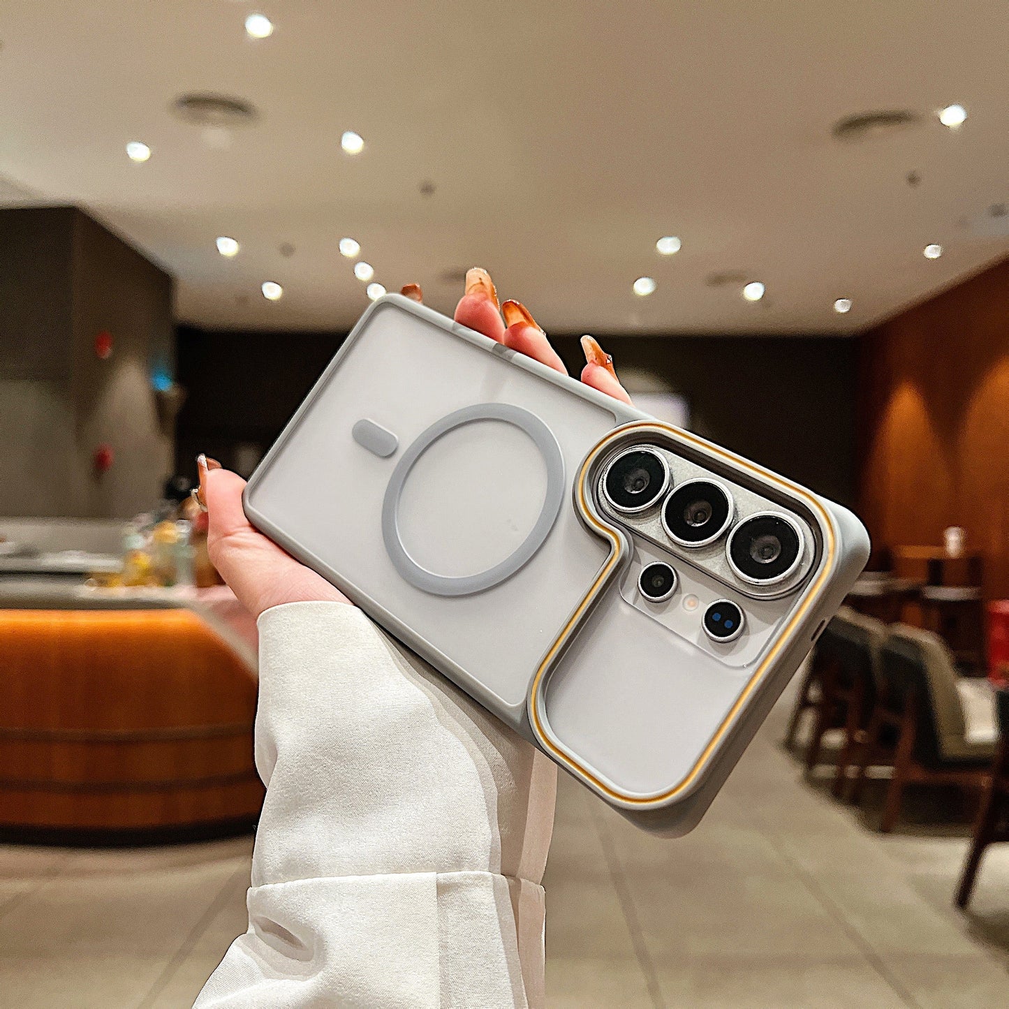 LuxuryKase Frosted Clear Mag-Safe Case | Translucent Matte Back | Soft TPU Bumper + Hard PC Back | Raised Camera Protection | Wireless Charging Compatible For iPhone & Samsung Series