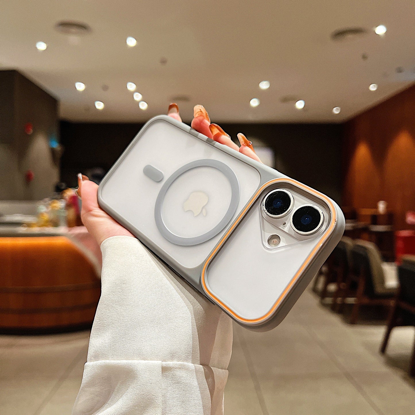 LuxuryKase Frosted Clear Mag-Safe Case | Translucent Matte Back | Soft TPU Bumper + Hard PC Back | Raised Camera Protection | Wireless Charging Compatible For iPhone & Samsung Series