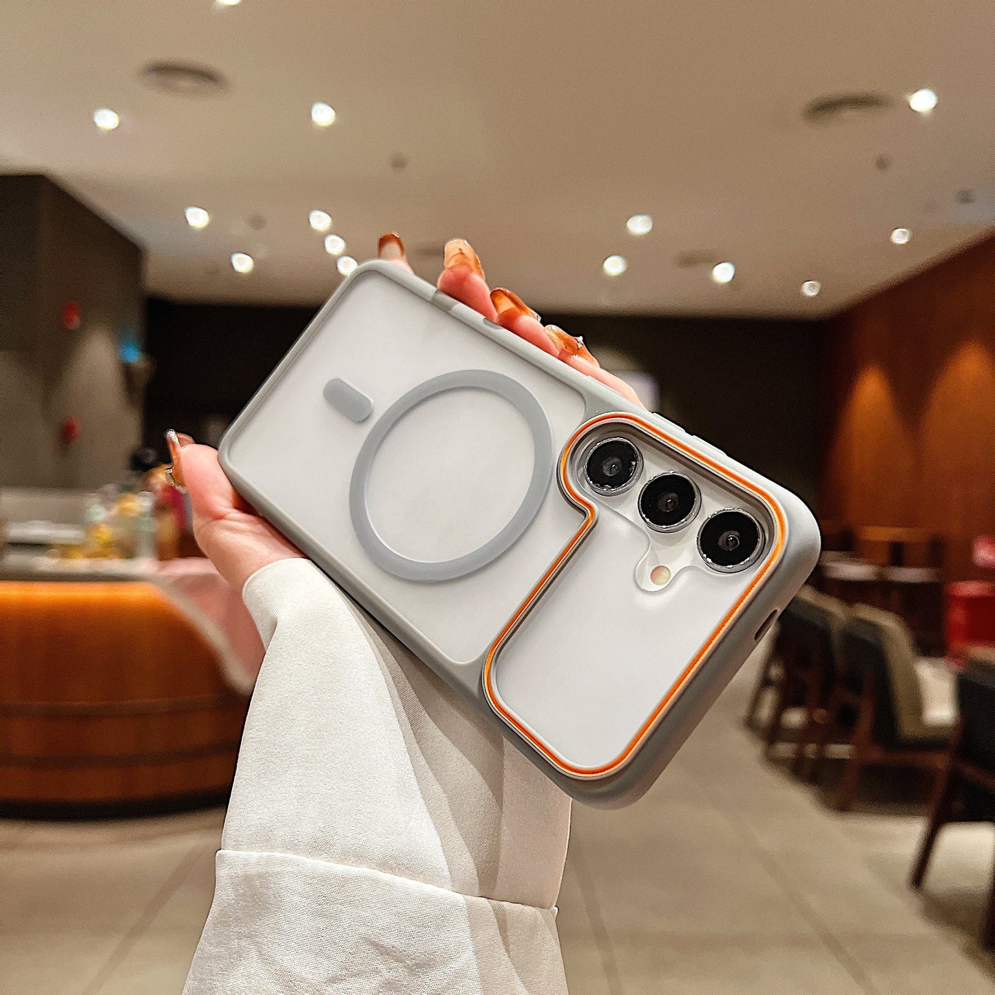 LuxuryKase Frosted Clear Mag-Safe Case | Translucent Matte Back | Soft TPU Bumper + Hard PC Back | Raised Camera Protection | Wireless Charging Compatible For iPhone & Samsung Series