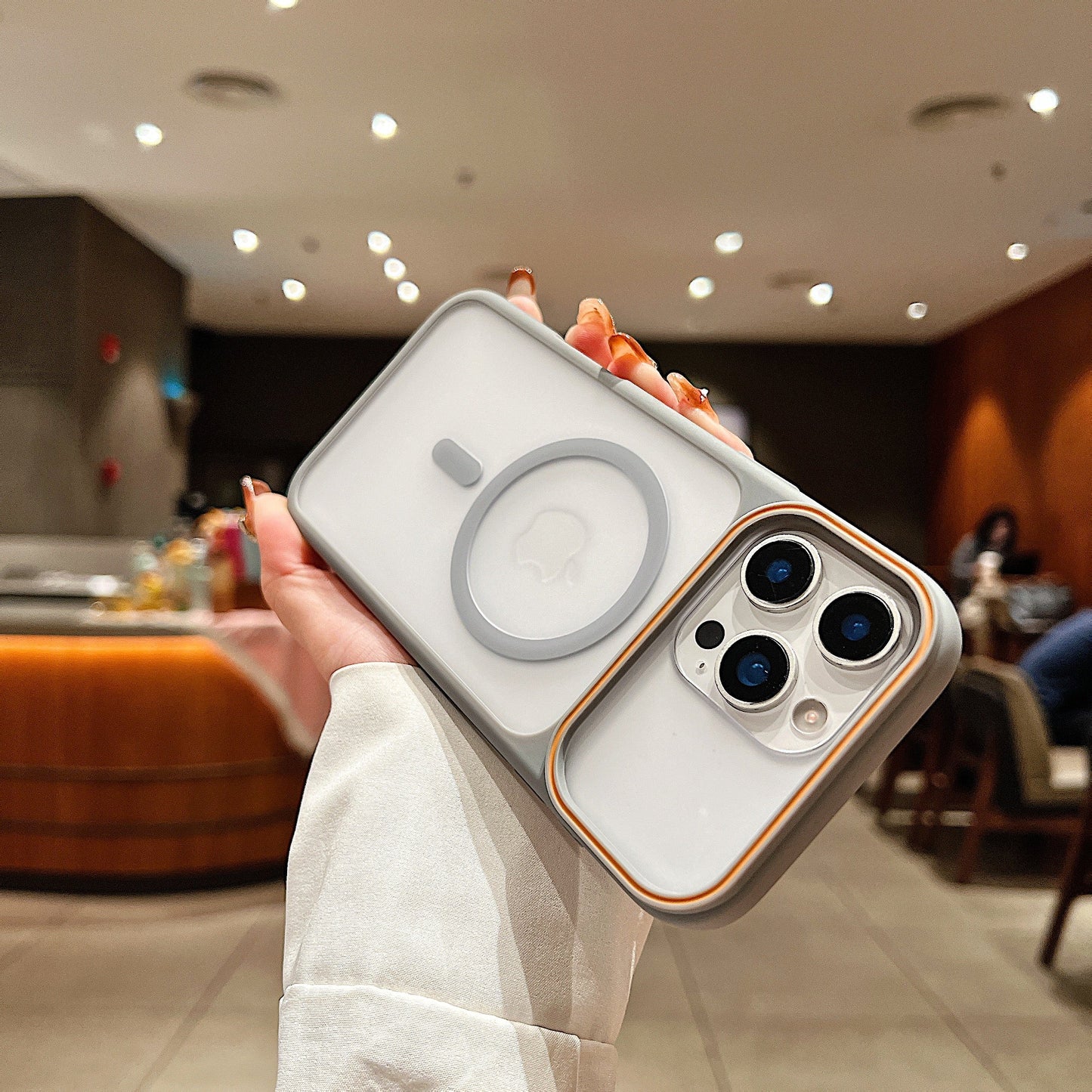 LuxuryKase Frosted Clear Mag-Safe Case | Translucent Matte Back | Soft TPU Bumper + Hard PC Back | Raised Camera Protection | Wireless Charging Compatible For iPhone & Samsung Series