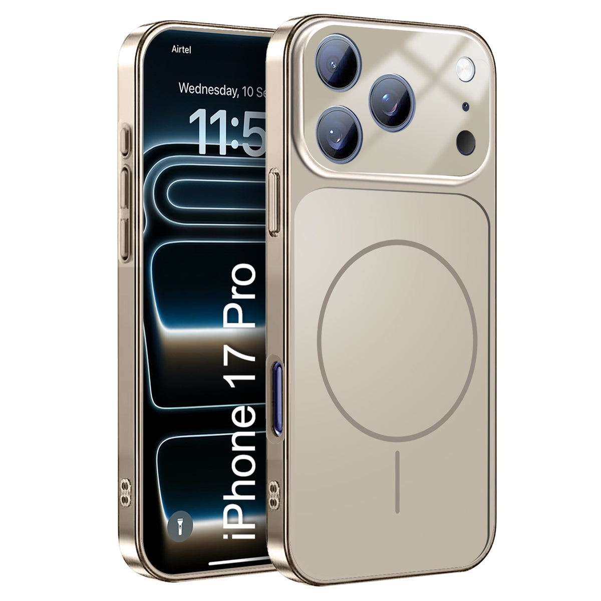 LuxuryKase Converter Case | Premium Protective MagSafe Cover | iPhone 17 Pro & 18 Pro Series Style Design | in Built Camera Guard | Wireless Charging Compatible For iPhone Series